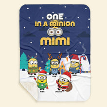 Load image into Gallery viewer, Personalized Minion-Themed Christmas Blanket for Grandma Blanket PopCulturePrints