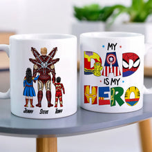 Load image into Gallery viewer, Superhero Dad Personalized Mug - Father's Day Gift Coffee Mug PopCulturePrints