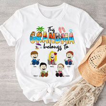 Load image into Gallery viewer, Personalized Summer Grandma Shirt with Kids Names Shirts PopCulturePrints