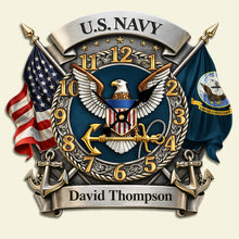 Load image into Gallery viewer, “Time to Honor Service” - Military Acrylic Hanging Wall Clock - Personalized Gift for Veterans, Family, and Friends Hanging Wall Clock PopCulturePrints