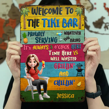 Load image into Gallery viewer, Welcome to the Patio - Personalized Grilling Sign for Couples Metal Sign PopCulturePrints