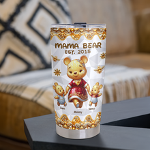 Load image into Gallery viewer, Mama Bear Love: Custom Tumbler for Mom - Perfect Personalized Gift Tumbler Cup PopCulturePrints