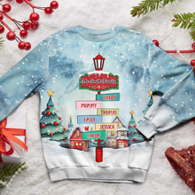 Load image into Gallery viewer, Custom Family Name 3D Sweatshirt - Holiday Edition AOP Products PopCulturePrints