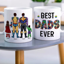 Load image into Gallery viewer, Best Dads Ever Personalized Superhero Coffee Mug Coffee Mug PopCulturePrints