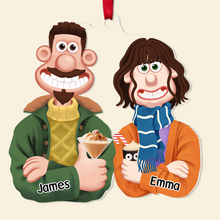 Load image into Gallery viewer, Personalized Couples Christmas Ornament – Custom Cartoon Design for Valentine's Day Gifts Ornament PopCulturePrints