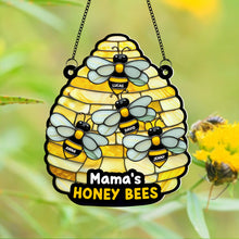 Load image into Gallery viewer, Mama's Honey Bees - Personalized Suncatcher Ornament for Mom, Grandma & More Ornament PopCulturePrints