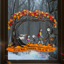 Load image into Gallery viewer, “It’s the Most Wonderful Time of the Year” - Personalized Suncatcher for Family Ornament PopCulturePrints