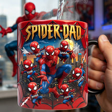 Load image into Gallery viewer, “Superheroes Unite!” - The Arachnid Reveal Heat Changing Mug, Personalized Gift for Dad, Perfect for Father's Day Coffee Mug PopCulturePrints