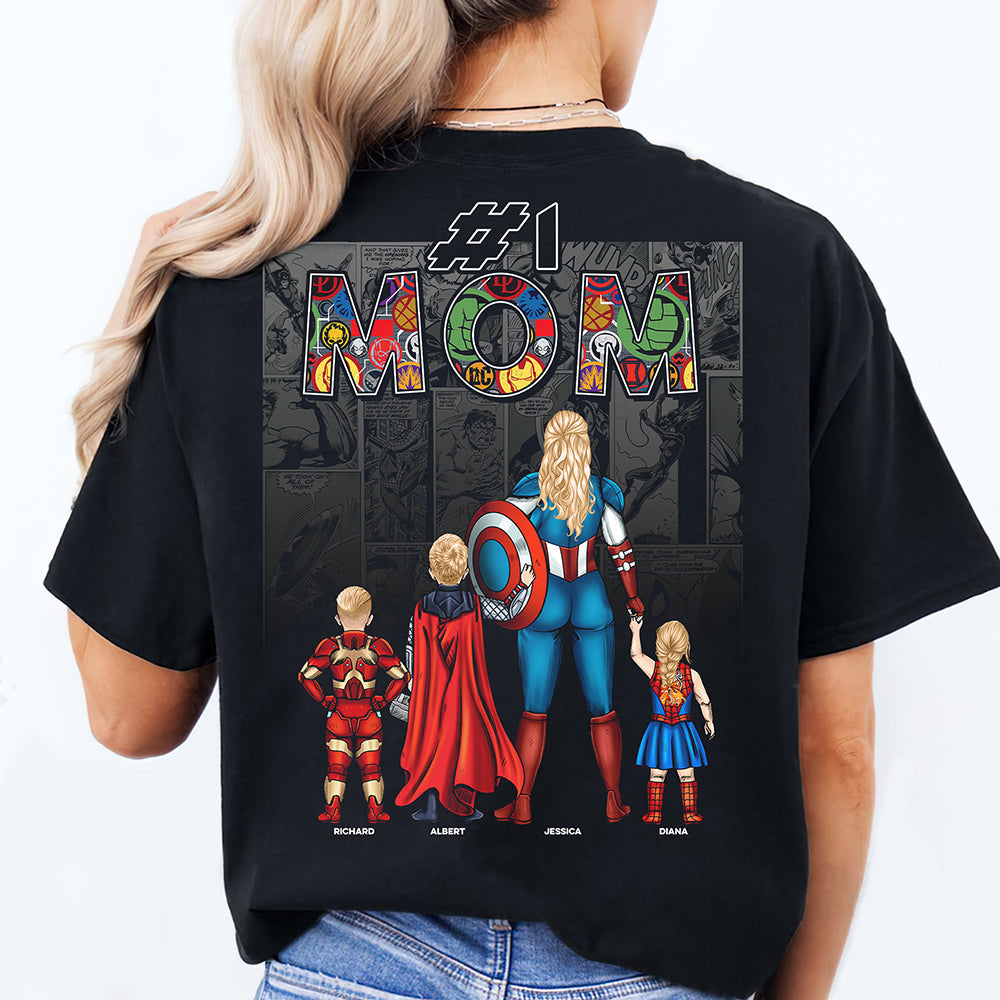 "A Wonder Mom Always Saves The Day" - Personalized Wonder Mom Shirt - Gift for Mom, Grandma and Super Moms Shirts PopCulturePrints