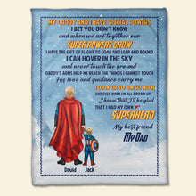 Load image into Gallery viewer, Personalized Superhero Dad and Child Blanket Blanket PopCulturePrints