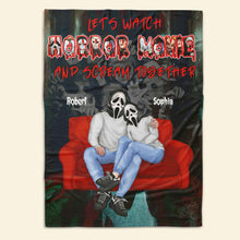 Load image into Gallery viewer, Custom Horror Movie Blanket for Couples - Personalized Valentine's Day Gifts Blanket PopCulturePrints
