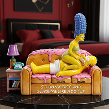 Load image into Gallery viewer, Personalized Couple On Donut Couch Acrylic Plaque - Fun & Quirky Gift for Couples Shaped Plaques PopCulturePrints