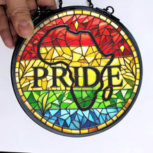 Load image into Gallery viewer, Black Roots Pride Stained Glass Suncatcher - Celebrate Black History Month Suncatcher PopCulturePrints