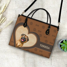 Load image into Gallery viewer, "Paws & Love" - Personalized Leather Bag for Dog Moms Leather Bag PopCulturePrints