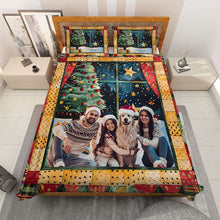 Load image into Gallery viewer, Custom Family Photo Quilt Bedding Set - Holiday Edition Blanket PopCulturePrints