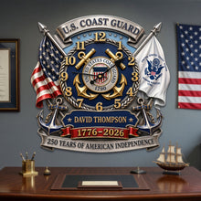 Load image into Gallery viewer, Celebrate Freedom: Personalized Pride of Veteran Wall Clock Hanging Wall Clock PopCulturePrints