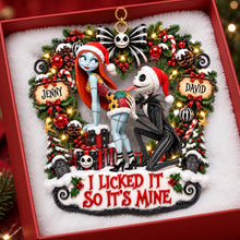 Load image into Gallery viewer, I Licked It So It's Mine - Spooky Couple Personalized Christmas Ornament Ornament PopCulturePrints