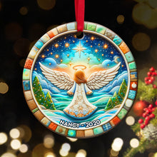 Load image into Gallery viewer, Personalized Angel Wings Memorial Ceramic Ornament Ornament PopCulturePrints