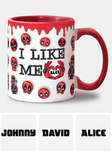 Load image into Gallery viewer, Personalized Deadpool 'I Like Me' Accent Mug Accent Mug PopCulturePrints