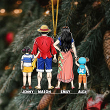 Load image into Gallery viewer, Personalized Family Christmas Ornament - Anime Inspired Gift Ornament PopCulturePrints
