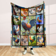 Load image into Gallery viewer, Personalized Chicken Lover Blanket - Custom Rooster Art Blanket PopCulturePrints