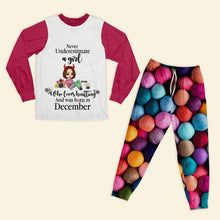 Load image into Gallery viewer, Personalized Knitting Lovers Pajamas - December Born Christmas Edition Pajama Set PopCulturePrints