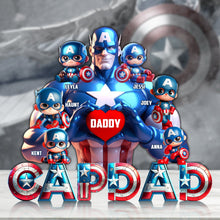 Load image into Gallery viewer, “A Hero's Love for Daddy” - Personalized Shield Hero Dad Acrylic Plaque - Perfect Gift for Dad and Grandpa Shaped Plaques PopCulturePrints