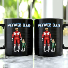Load image into Gallery viewer, Custom Super Dad Black Mug - Perfect Gift for Father's Day Coffee Mug PopCulturePrints