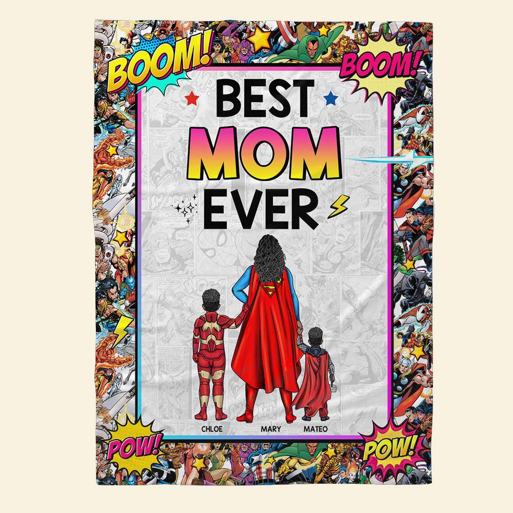 Best Mom Ever Blanket - A Personalized Gift for the Super Mom in Your Life Blanket PopCulturePrints