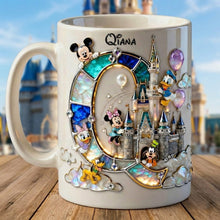 Load image into Gallery viewer, “Whimsical Adventures Await” - Shimmering Fairytale Alphabet Initial Letter Mug - Personalized Gift for All Ages Coffee Mug PopCulturePrints