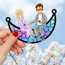 Load image into Gallery viewer, Personalized Couple Suncatcher Ornament | Unique Valentine's Day Gifts for Couples Ornament PopCulturePrints