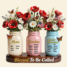 Load image into Gallery viewer, "Blessed To Be Called" - Personalized Mason Jar Acrylic Plaque - Perfect Gift for Mom, Grandma, and Great Grandma Shaped Plaques PopCulturePrints