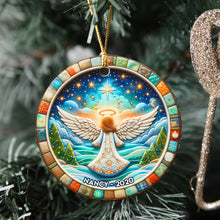 Load image into Gallery viewer, Personalized Angel Wings Memorial Ceramic Ornament Ornament PopCulturePrints