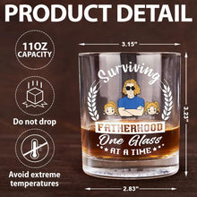 Load image into Gallery viewer, Surviving Fatherhood - Personalized Whiskey Glass Whiskey Glass PopCulturePrints