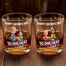 Load image into Gallery viewer, Cheers to the Neat Dad - Personalized Whiskey Glass for Father's Day Whiskey Glass PopCulturePrints