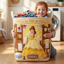 Load image into Gallery viewer, “Part of Your Clean World” - Personalized Fantasy Quilted Laundry Basket - Perfect Gift for Kids, Friends, and Family
