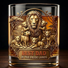 Load image into Gallery viewer, Best Dad In The Pride Lands - Personalized Father's Day Gifts - Custom Gift for Dad and Grandpa Glass PopCulturePrints