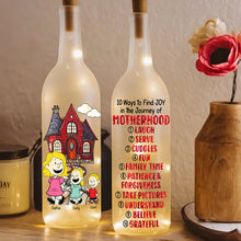 Load image into Gallery viewer, 10 Ways to Find Joy in the Journey of Motherhood - Personalized Bottle Lamp Gift for Mom and Grandma Bottle Lamp PopCulturePrints
