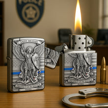 Load image into Gallery viewer, St. Michael Protect Us - Personalized Police Lighter for Officers, Captains, Sheriffs & More Lighter PopCulturePrints