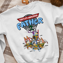 Load image into Gallery viewer, Turtley Awesome Father T-Shirt - Personalized Ninja Turtle Family Design 2D Shirts PopCulturePrints