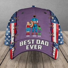 Load image into Gallery viewer, Personalized 'Best Dad Ever' Classic Cap - Custom Super Dad Design Caps PopCulturePrints