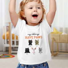 Load image into Gallery viewer, My Sibling Has Paws - Personalized Baby Onesie with 3D Effect Baby Onesie PopCulturePrints