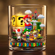 Load image into Gallery viewer, Best Super Dad Ever - Personalized Retro Game Dad Round Glass Glass PopCulturePrints