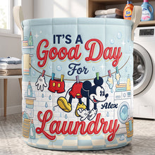 Load image into Gallery viewer, Is It A Good Day For Laundry Quilted Laundry Basket - Personalized Gifts 01natn110726 Laundry Basket PopCulturePrints