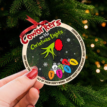 Load image into Gallery viewer, Personalized Christmas Ornament for Coworkers: Festive Lights Design Ornament PopCulturePrints