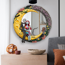 Load image into Gallery viewer, “Simply Meant to Be” - Moonlit Couple's Love Custom Shaped Mirror - Personalized Gifts for Couples Mirror PopCulturePrints