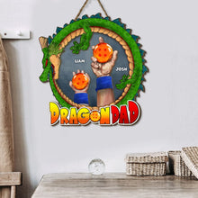 Load image into Gallery viewer, Personalized Dragon Dad Wood Sign - Custom Name Anime Gift Wood Sign PopCulturePrints