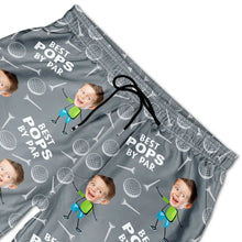 Load image into Gallery viewer, “Best Daddy By Par” - Personalized Funny Golf Lover Unisex Beach Shorts - Perfect Gift for Dad and Grandpa Beach Short PopCulturePrints