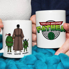Load image into Gallery viewer, Personalized Ninja Dad Coffee Mug - Turtley Awesome Father Coffee Mug PopCulturePrints