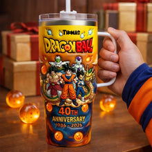 Load image into Gallery viewer, Celebrate Legendary Fighters: 40th Anniversary Dragon Ball Tumbler - Personalized Gift for Fans Tumbler Cup PopCulturePrints